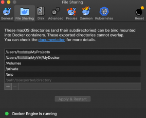 docker desktop for macアプリでディレクトリを共有する